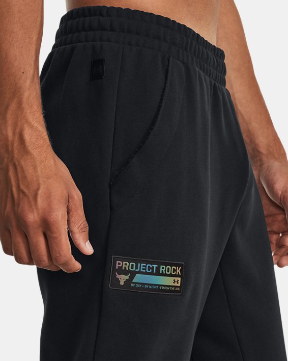 Men's Project Rock Heavyweight Terry Pants in Black image number 3